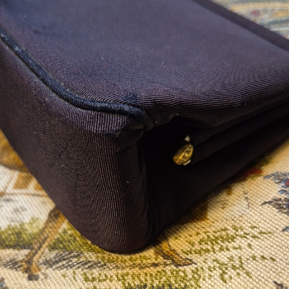 Vintage Dark Navy Clutch with Gold Accent - Picture 9 of 16